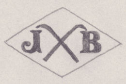 French Maker's Mark
NAME: Jean Broudian INITIALS: J B SYMBOL: 2 crossed skis DATES: 1947 - SPECIALITY: Jeweller PLACE: 58 rue Lafayette, Paris, France