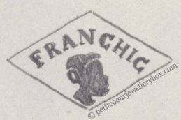 French Maker's Mark
NAME: Franchic INITIALS: FRANCHIC SYMBOL: Child’s head DATES: 1929 - SPECIALITY: Jeweller PLACE: 23 rue des Capucines, Paris, France