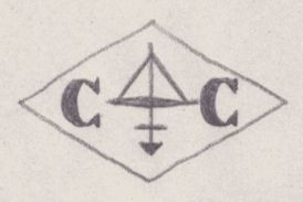 French Maker's Mark
NAME: César Céripa INITIALS: C C SYMBOL: Pump drill DATES: 1938 - SPECIALITY: Jeweller PLACE: 97 rue vieille du temple, Paris, France