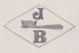 French Maker's Mark
NAME: Jean Born INITIALS: J B SYMBOL: Toothbrush DATES: 1928 - SPECIALITY: Jeweller PLACE: 68 rue de la Chaussée d'Antin, Paris, France