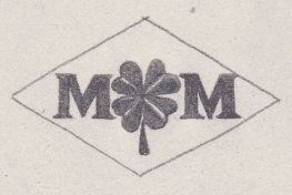 French Maker's Mark
NAME: Maurice Martin INITIALS: M M SYMBOL: 4 leaf clover DATES: 1943 - SPECIALITY: Jeweller PLACE: 3 rue des quatre fils, Paris, France