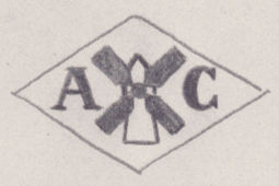 French Maker's Mark
NAME: Auguste Chambon INITIALS: A C SYMBOL: Windmill DATES: 1927 - SPECIALITY: Jeweller PLACE: 59 rue de l'Amiral Mouchez, Paris, France