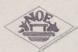 French Maker's Mark
NAME: Eugène Noë INITIALS: NOE SYMBOL: Noah's Ark DATES: 1946 - SPECIALITY: Silversmith PLACE: 2 passage St-Sébastien, Paris, France