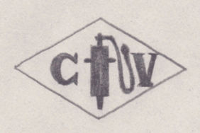 French Maker's Mark
NAME: Claude Venu INITIALS: C V SYMBOL: Pump DATES: 1958 - SPECIALITY: Jeweller PLACE: 62 rue de la Pompe, Paris, France