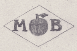 French Maker's Mark
NAME: Moïse Elbaz INITIALS: M B SYMBOL: Orange DATES: 1934 - SPECIALITY: Jeweller PLACE: 30 rue poulet, Paris, France