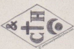 French Maker's Mark
NAME: Société Chevrier Huot Didelot INITIALS: Sté C H D SYMBOL: Goat’s head DATES: 1943 - SPECIALITY: Jeweller PLACE: 51 rue de Vivienne, Paris, France