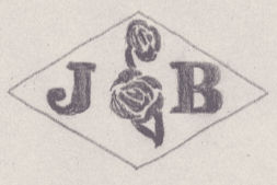 French Maker's Mark
NAME: Jean Bernard INITIALS: J B SYMBOL: 2 roses DATES: 1933 - SPECIALITY: Jeweller PLACE: Boulevard de St-Cloud, Garches, France