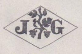 French Maker's Mark
NAME: Jean Granvigne INITIALS: J G SYMBOL: Vine DATES: 1868 - 1910 SPECIALITY: Silversmith PLACE: 4 rue Béranger, Paris, France