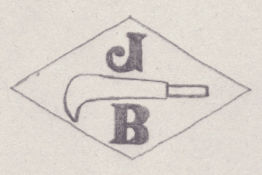French Maker's Mark
NAME: Joseph Burstein INITIALS: J B SYMBOL: Sickle DATES: 1928 - SPECIALITY: Jeweller PLACE: 8 rue le regrattier, Paris, France