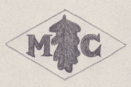 French Maker's Mark
NAME: Marcel Chaborel INITIALS: M C SYMBOL: Oak leaf DATES: 1941 - SPECIALITY: Jeweller PLACE: 66 avenue de Verdun, Blois, France
