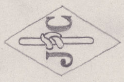 French Maker's Mark
NAME: Jean Cordier INITIALS: J C SYMBOL: Rope knot DATES: 1928 - SPECIALITY: Jeweller PLACE: 22 rue Notre-Dame-de-Nazareth, Paris, France