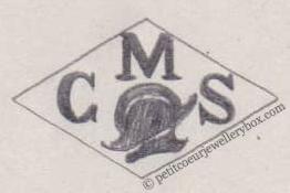 Poinçon de maître orfèvre joaillier, poinçon de fabricant, poinçon d’atelier, poinçon losangique. NOM: Charles Salomon Mahler INITIALES: C MALHER SYMBOLE: DATES: 1824 - 1841 PROFESSION: Orfèvre ADRESSE: Paris, France