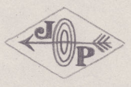 French Maker's Mark
NAME: Jacques Pintou INITIALS: J P SYMBOL: Arrow through a target DATES: 1956 - SPECIALITY: Jeweller PLACE: 3 rue Cadet, Reims, France