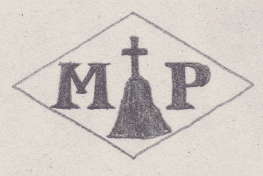 French Maker's Mark
NAME: Marcel Perret INITIALS: M P SYMBOL: Cross on a mountain DATES: 1952- SPECIALITY: Jeweller PLACE: 28 rue Pastourelle, Paris, France