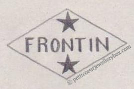 French Maker's Mark
NAME: Henri & Robert Frontin INITIALS: FRONTIN SYMBOL: 2 stars DATES: 1920 - 1922 SPECIALITY: Silversmith PLACE: 5 rue des Haudriettes, Paris, France