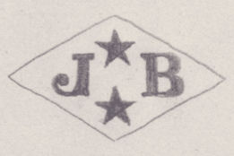 French Maker's Mark
NAME: Jean Barthelemy INITIALS: J B SYMBOL: 2 stars DATES: 1898 - SPECIALITY: Jeweller PLACE: 20 rue Réaumur, Paris, France