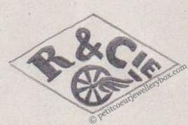French Maker's Mark
NAME: Riché & Compagnie INITIALS: R & Cie SYMBOL: Winged wheel DATES: 1882 - SPECIALITY: Jeweller PLACE: 28 rue des Archives, Paris, France