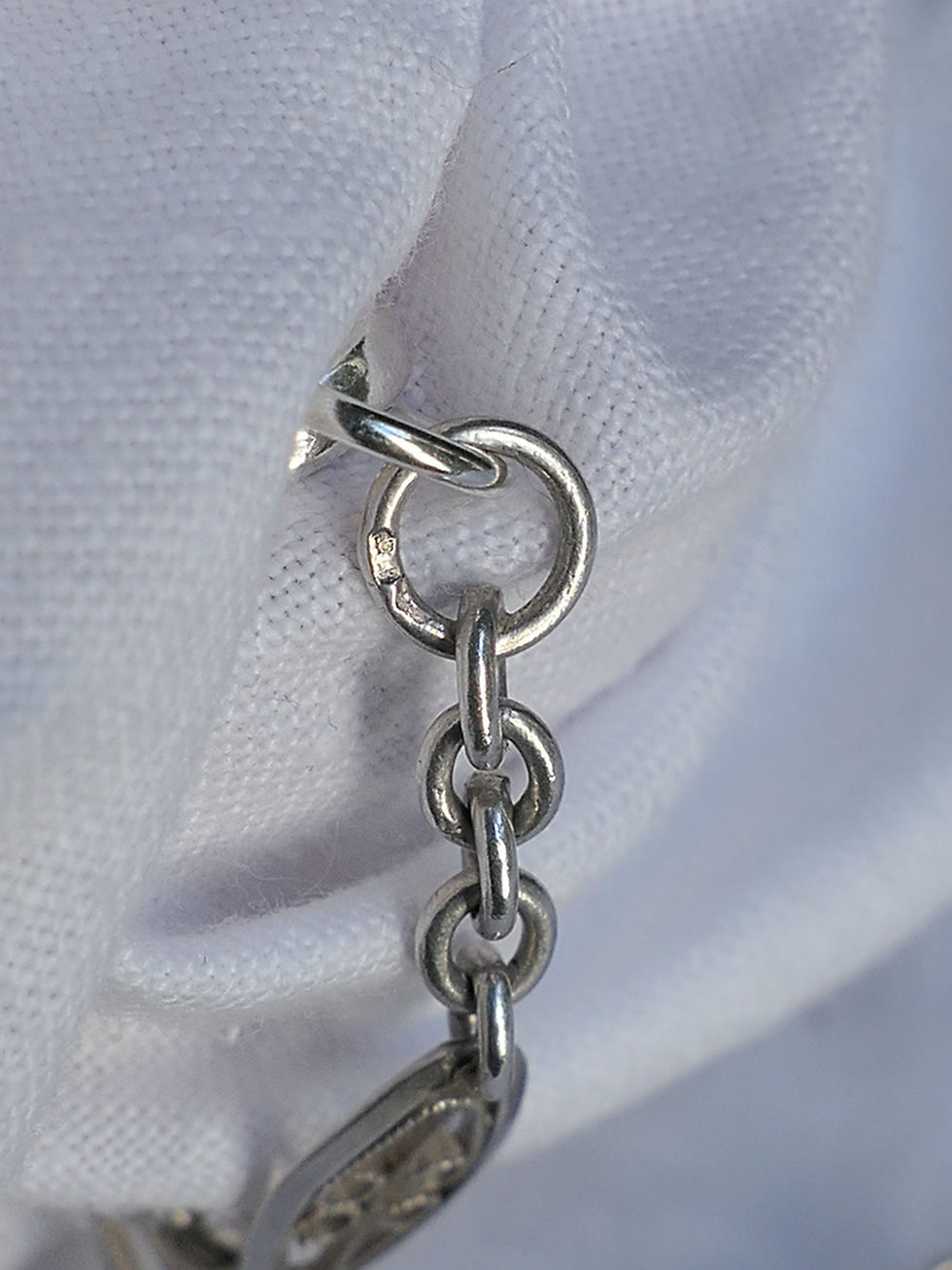 Miniature : French Silver Filigree Link Chain "Ancienne"