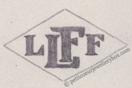 French Maker's Mark
NAME: Léonce Florentin INITIALS: L F SYMBOL: L F DATES: 1914 - SPECIALITY: Jeweller PLACE: 77 avenue Emile-Zola, Paris, France