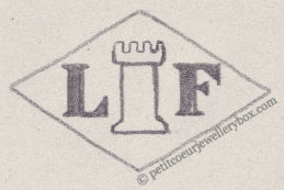 French Maker's Mark
NAME: Louis Fertey INITIALS: L F SYMBOL: Tower DATES: 1936 - SPECIALITY: Jeweller PLACE: 6 rue Royale, Paris, France