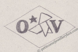 French Maker's Mark
NAME: Oreste Viola INITIALS: O V SYMBOL: Origami and star DATES: 1929 - SPECIALITY: Jeweller PLACE: 11 rue des Pontains, Paris, France