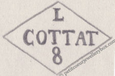 NAME: Louis Cottat INITIALS: L COTTAT SYMBOL: 8 DATES: 1831 - 1876 SPECIALITY: Silversmith PLACE: 47 quai de l'Horloge, Paris, France