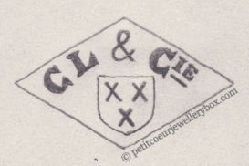 French Maker's Mark
NAME: Charles de Lafilolie INITIALS: C L & Cie SYMBOL: 3 crosses on a shield DATES: 1892 - 1893 SPECIALITY: Jeweller PLACE: 68 rue de Turbigo, Paris, France