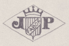 French Maker's Mark
NAME: Jacques Plateau INITIALS: J P SYMBOL: FABOR on a crowned shield DATES: 1937 - SPECIALITY: Silversmith PLACE: 51 rue de Turenne, Paris, France