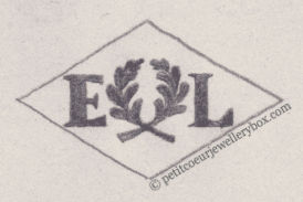 French Maker's Mark
NAME: Emile Léchenault INITIALS: E L SYMBOL: Wreath DATES: 1929 - SPECIALITY: Jeweller PLACE: 21 rue de Trévise, Paris, France