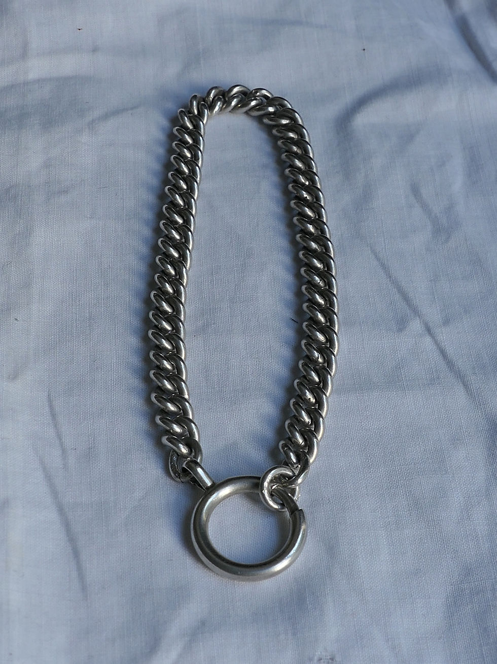 Thumbnail: Antique Chunky Curb Link Bracelet with Statement Bolt Ring