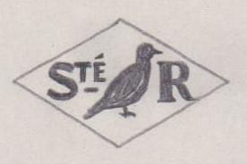 French Maker's Mark
NAME: Société Rodinel INITIALS: Sté R SYMBOL: Pigeon DATES: 1953 - SPECIALITY: Jeweller PLACE: 14 rue des Coutures Saint-Gervais, Paris, France