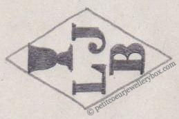 Poinçon de maître orfèvre joaillier, poinçon de fabricant, poinçon d’atelier, poinçon losangique. NOM: Ferdinand Everaerts INITIALES: E F SYMBOLE: Chat DATES: 1930 - PROFESSION: Bijoutier ADRESSE: 205 rue de Paris, Ivry-sur-Seine, France