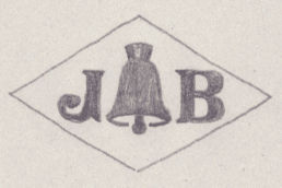 French Maker's Mark
NAME: Joseph Bellemans INITIALS: J B SYMBOL: Bell DATES: 1905 - SPECIALITY: Jeweller PLACE: 49 rue Sainte-Anne, Paris, France
