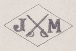 French Maker's Mark
NAME: J. Mortreux INITIALS: J M SYMBOL: 2 crossed swords DATES: 1950 - SPECIALITY: Jeweller PLACE: 26 rue st Gilles, Paris, France