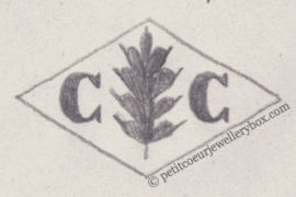 Poinçon de maître orfèvre joaillier, poinçon de fabricant, poinçon d’atelier, poinçon losangique.   NOM:                Camille Colot INITIALES: C C SYMBOLE: Épi de blé DATES: 1903 - PROFESSION: Bijoutier ADRESSE: 28 rue Lucien Sergent, Massy, France