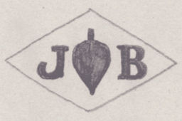French Maker's Mark
NAME: Joseph Barbé INITIALS: J B SYMBOL: Fishing bobber DATES: 1912 - 1918 SPECIALITY: Jeweller PLACE: 3 rue Cadet, Paris, France