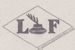 French Maker's Mark
NAME: Ladislas Frei INITIALS: L F SYMBOL: Inkwell DATES: 1934 - SPECIALITY: Jeweller PLACE: 10 rue Cadet, Paris, France