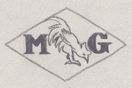 French Maker's Mark
NAME: Marius Grivolet INITIALS: M G SYMBOL: Rooster DATES: 1941 - SPECIALITY: Jeweller PLACE: 6 rue du roi doré, Paris, France