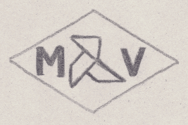 French Maker's Mark
NAME: Marcelle Vilcoq INITIALS: M V SYMBOL: Origami DATES: 1927 - SPECIALITY: Jeweller PLACE: 56 rue Charlot, Paris, France