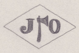 French Maker's Mark
NAME: Joseph Osmont INITIALS: J O SYMBOL: Axe DATES: 1924 - SPECIALITY: Jeweller PLACE: 180 rue Saint-Denis, Paris, France