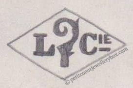 NAME: Leverrier & Compagnie INITIALS: L CIE SYMBOL: Bishop’s crosier DATES: 1903 - 1911 SPECIALITY: Silversmith PLACE: 30 boulevard Malesherbes, Paris, France