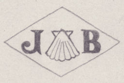 French Maker's Mark
NAME: Jacques Beguin INITIALS: J B SYMBOL: Shell DATES: 1952 - SPECIALITY: Jeweller PLACE: 247 rue St-Martin, Paris, France
