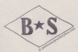 French Maker's Mark
NAME: Bernard Strobel INITIALS: B S SYMBOL: Star DATES: 1885 - SPECIALITY: Jeweller PLACE: 76 rue Jean-Jacques-Rousseau, Paris, France