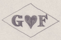 French Maker's Mark
NAME: Gilbert Figeac INITIALS: G F SYMBOL: Heart DATES: 1936 - SPECIALITY: Jeweller PLACE: 25 rue Oberkampf, Paris, France