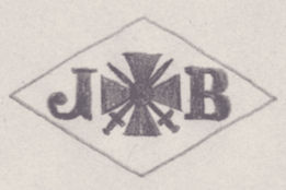 French Maker's Mark
NAME: Jules Banzet INITIALS: J B SYMBOL: French military decoration (Croix-de-guerre) DATES: 1920 - 1923 SPECIALITY: Jeweller PLACE: 36 rue des Gravilliers, Paris, France