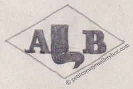 French Maker's Mark
NAME: Adolphe Barbel INITIALS: A B SYMBOL: Claw DATES: 1921 - 1924 SPECIALITY: Jeweller PLACE: 151 rue Saint-Martin, Paris, France