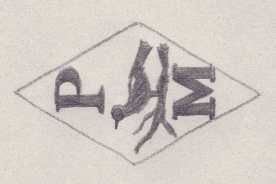 French Maker's Mark
NAME: Pierre Morlot INITIALS: P M SYMBOL: Bird on a branch DATES: 1877 - SPECIALITY: Jeweller PLACE: 6 rue Sartine, Paris, France