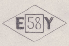 French Maker's Mark
NAME: Etablissements YMA INITIALS: E Y SYMBOL: 58 in a square DATES: 1951 - SPECIALITY: Watchmaker PLACE : 58 rue Turbigo, Paris, France