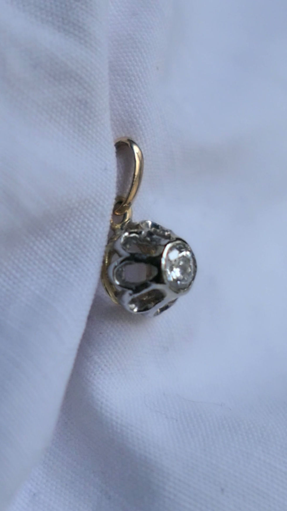 Thumbnail: Vintage Old Cut Diamond Classic Solitaire Pendant