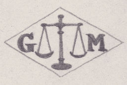 French Maker's Mark
NAME: Georges Mondolot INITIALS: G M SYMBOL: Scales DATES: 1920 - SPECIALITY: Jeweller PLACE: 73 rue des Petits-Champs, Paris, France